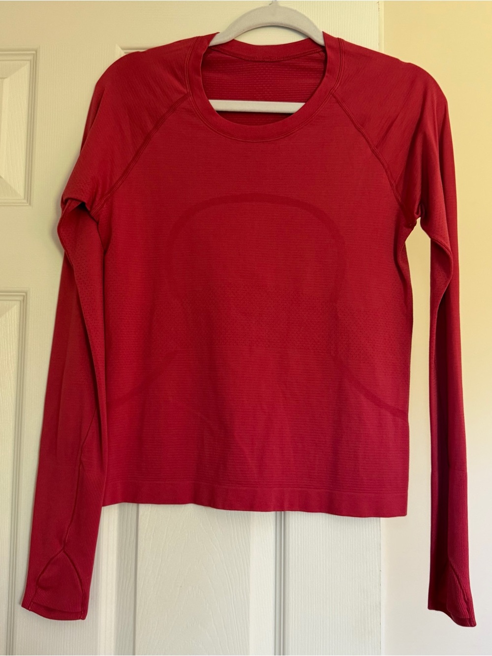 lululemon athletica pink swiftly tech long sleeve 2.0 waist length